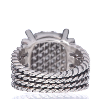 David Yurman Sterling Silver Diamond 16mm Wheaton Ring 52 6 4 of 5