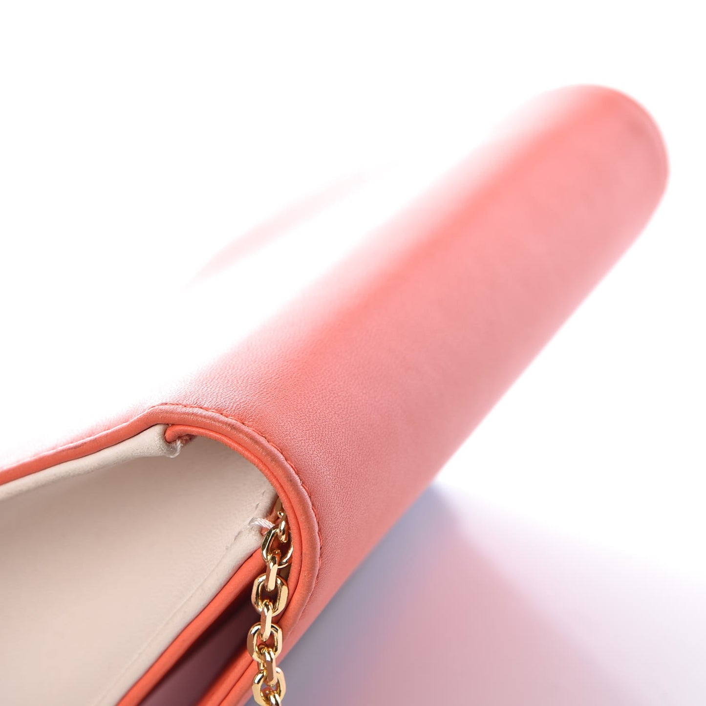 Nappa Enamel Mini Rush Clutch Orange