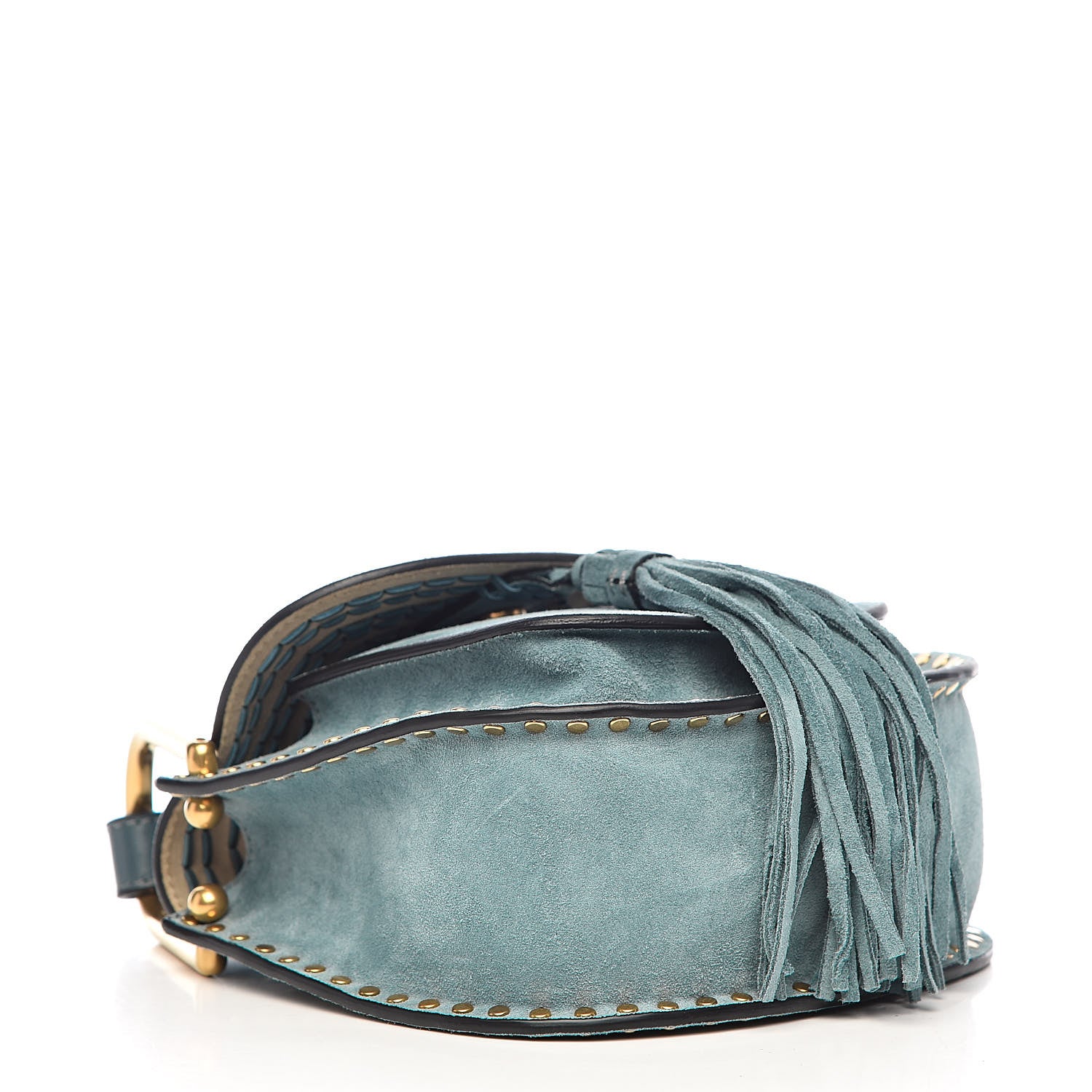 Chloe Suede Calfskin Braided Mini Hudson Shoulder Bag Cloudy Blue 4 of 10