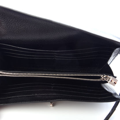 Hermes Lizard Kelly Longue Wallet Black 5 of 6