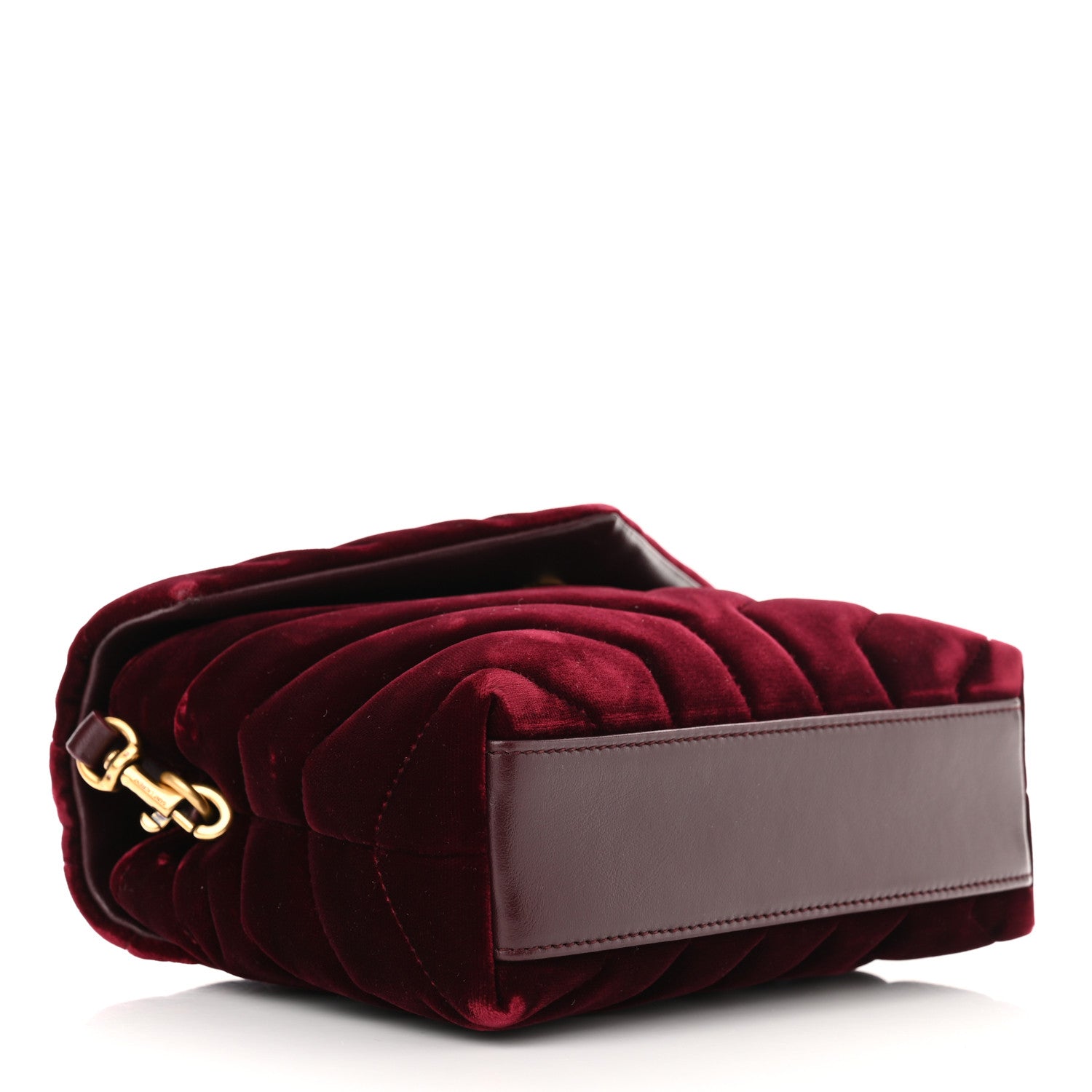 Saint Laurent Velvet Y Quilted Monogram Toy Loulou Crossbody Bag French Burgundy 4 of 10