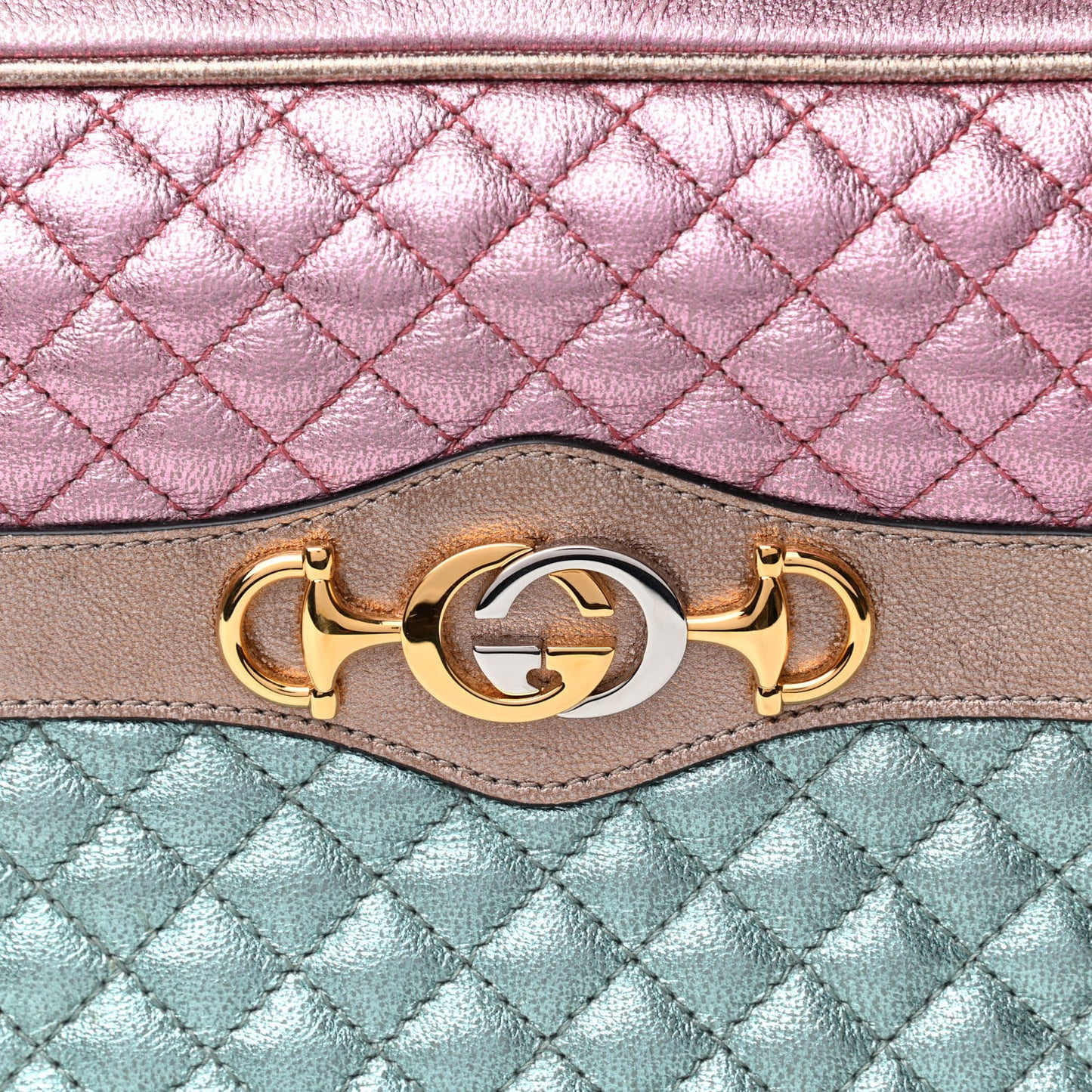 Laminated Nappa Trapuntata Small Zumi Shoulder Bag Rosa Lago Rame