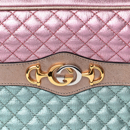Gucci Laminated Nappa Trapuntata Small Zumi Shoulder Bag Rosa Lago Rame 10 of 10