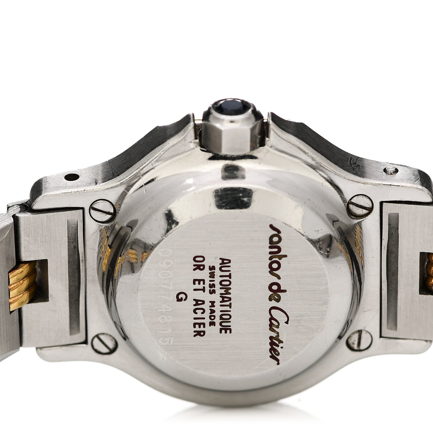 Cartier Stainless Steel 18K Yellow Gold 25mm Santos Octagon Automatic Watch 4 of 7