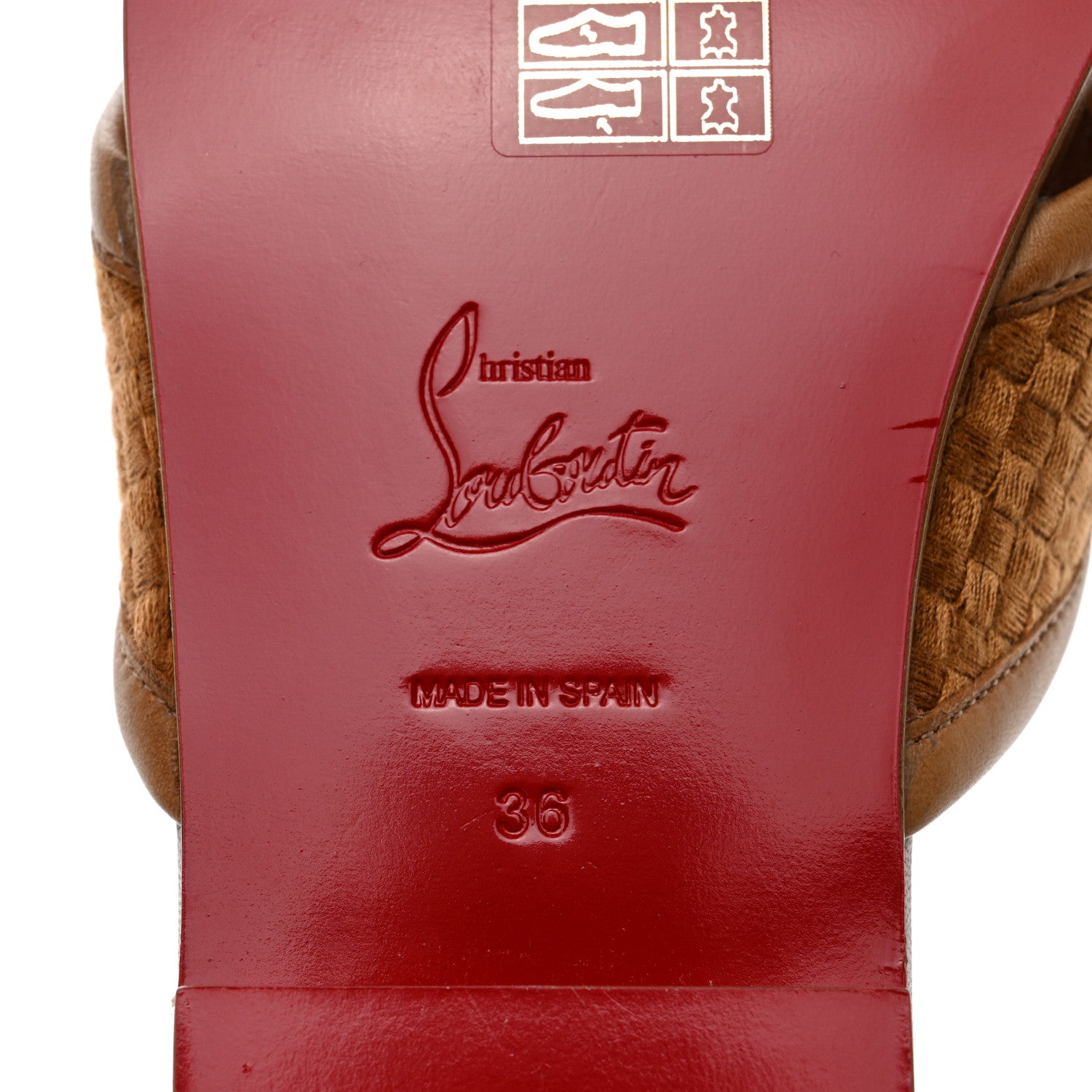 Christian Louboutin Calfskin Crossimule Flat Slide Sandals 36 Cuoio 8 of 9