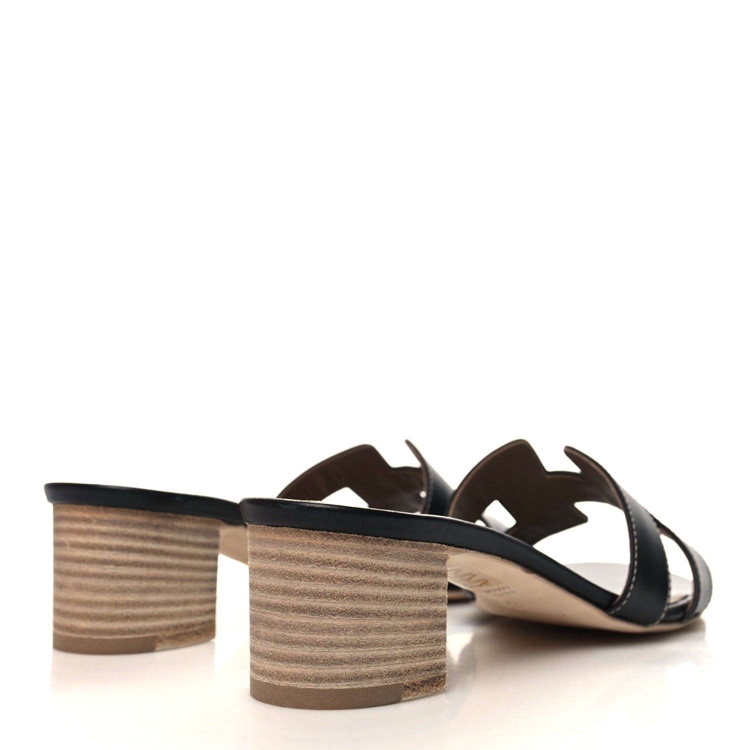Hermes Calfskin Oasis Sandals 37.5 Black 4 of 9
