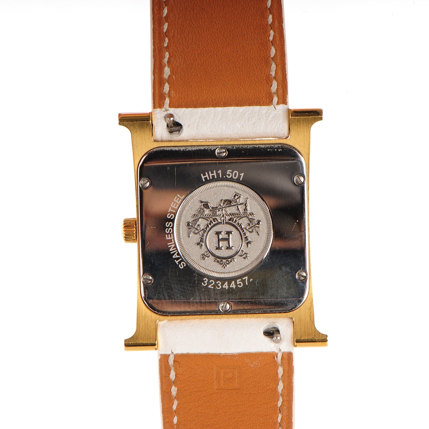 Hermes Stainless Steel Epsom 26mm Heure H Hour Quartz Watch Blanc 5 of 9