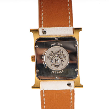Hermes Stainless Steel Epsom 26mm Heure H Hour Quartz Watch Blanc 5 of 9