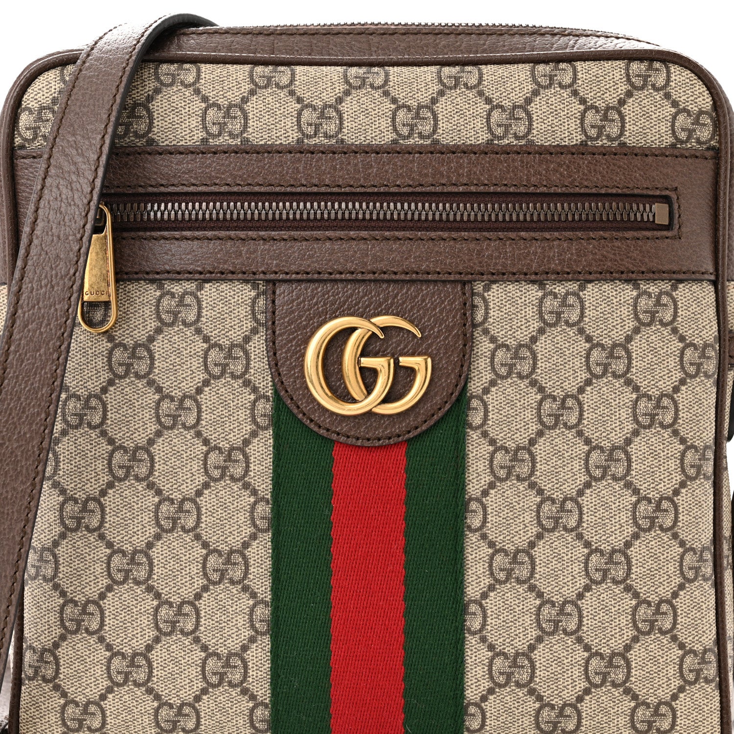 Gucci GG Supreme Monogram Web Small Ophidia Messenger Bag Brown 9 of 11