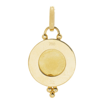 Temple St. Clair 18K Yellow Gold Diamond 10mm Pave Angel Pendant 3 of 5