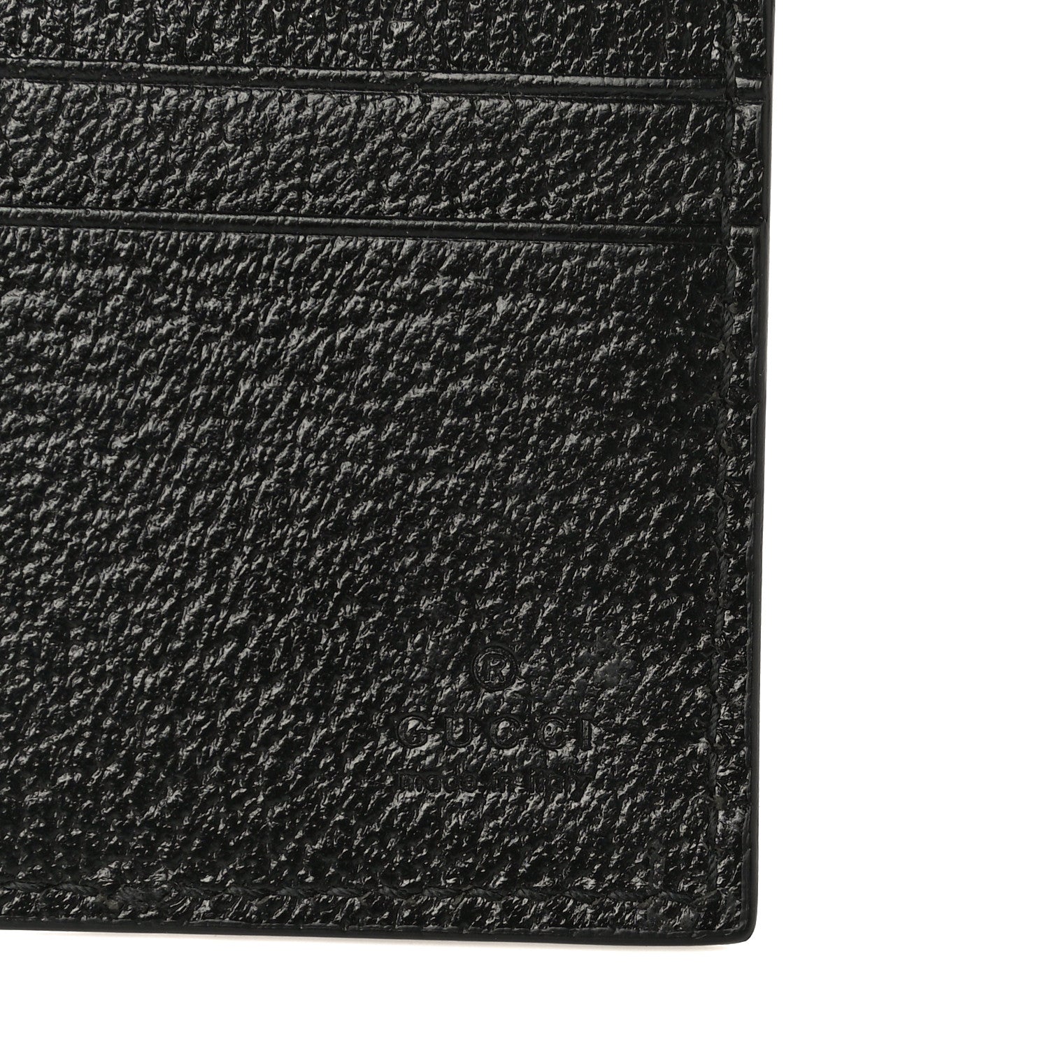 Gucci Calfskin Boar Effect GG Marmont Bi-Fold Wallet Black 6 of 10