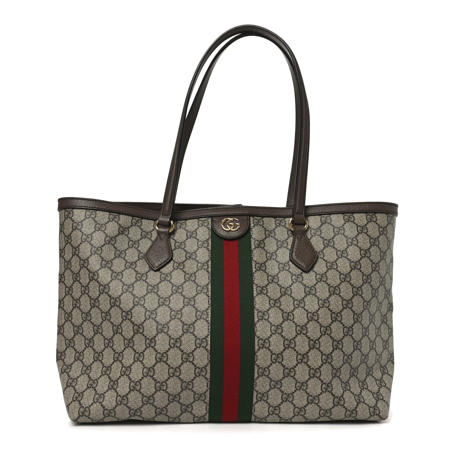Gucci GG Supreme Monogram Medium Ophidia Shopping Tote Brown 1 of 11