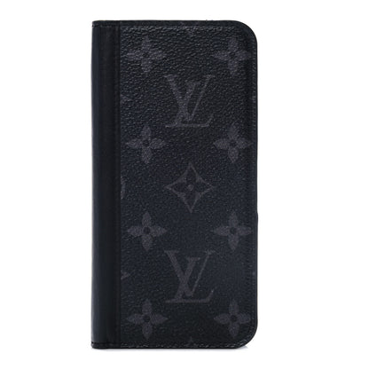Louis Vuitton Monogram Eclipse iPhone XS Max Folio Case Black 1 of 9