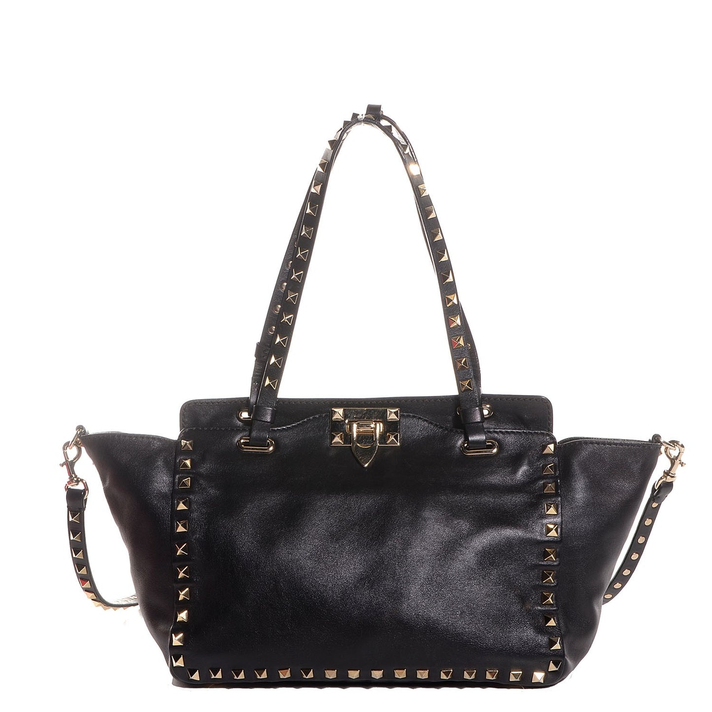 Vitello Small Rockstud Tote Black