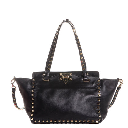 Valentino Garavani Vitello Small Rockstud Tote Black 1 of 10
