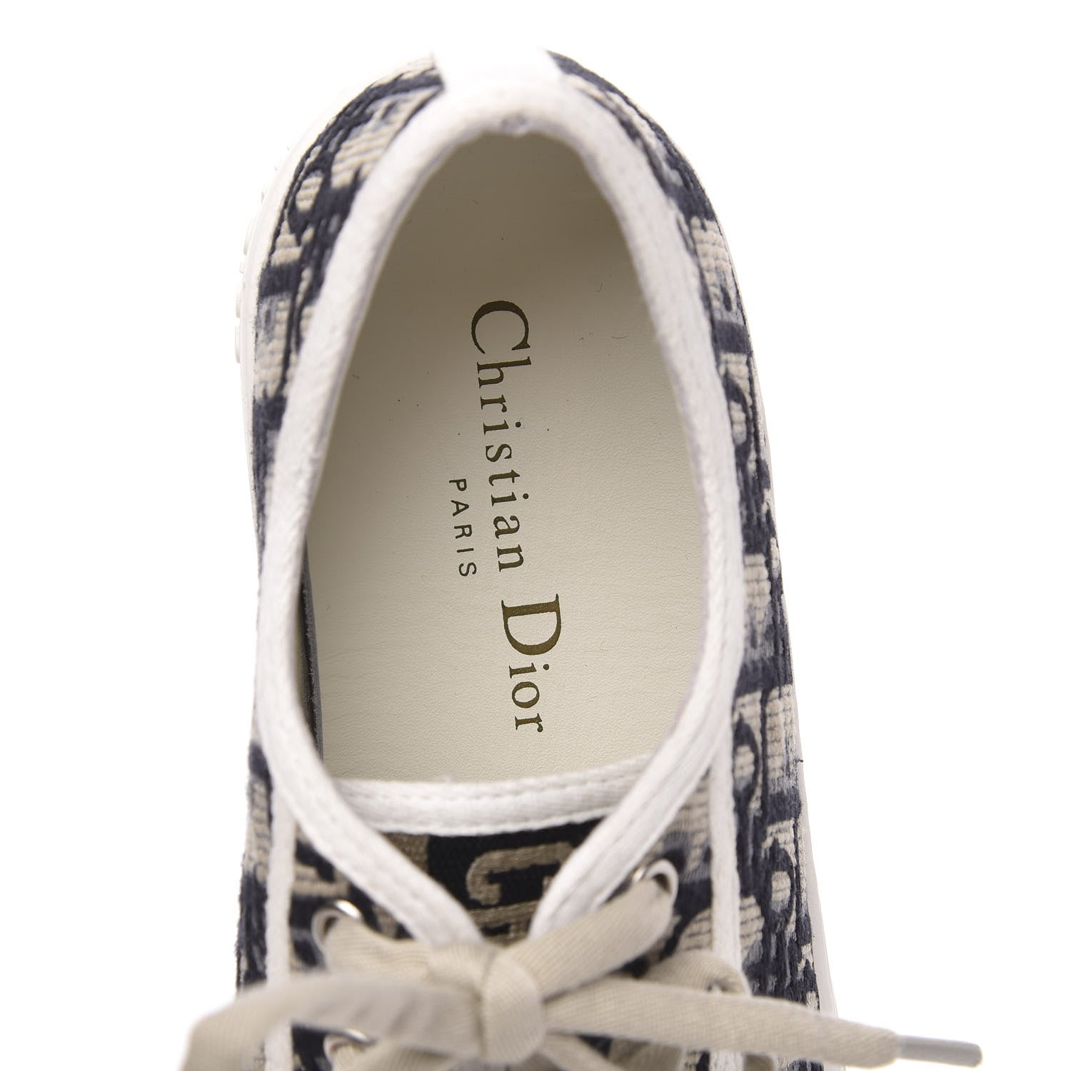 Christian Dior Canvas Oblique Walk'N'Dior Low Top Sneakers 38 Deep Blue 5 of 8