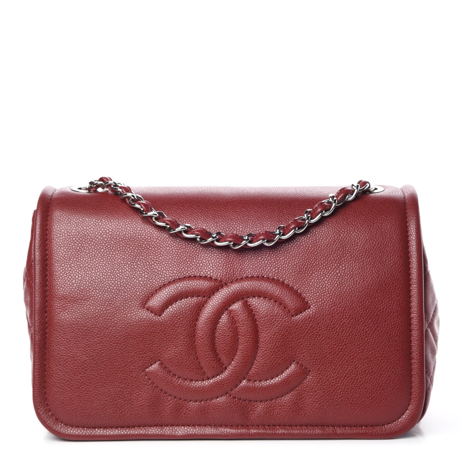Chanel Caviar Large Timeless CC Flap Dark Red 1 of 9
