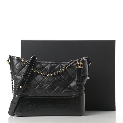 Chanel Aged Calfskin Quilted Medium Gabrielle Hobo Black 13 of 13