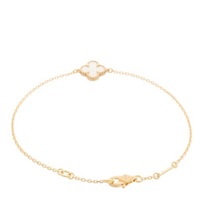 Van Cleef & Arpels 18K Yellow Gold Mother of Pearl Sweet Alhambra Bracelet 2 of 5