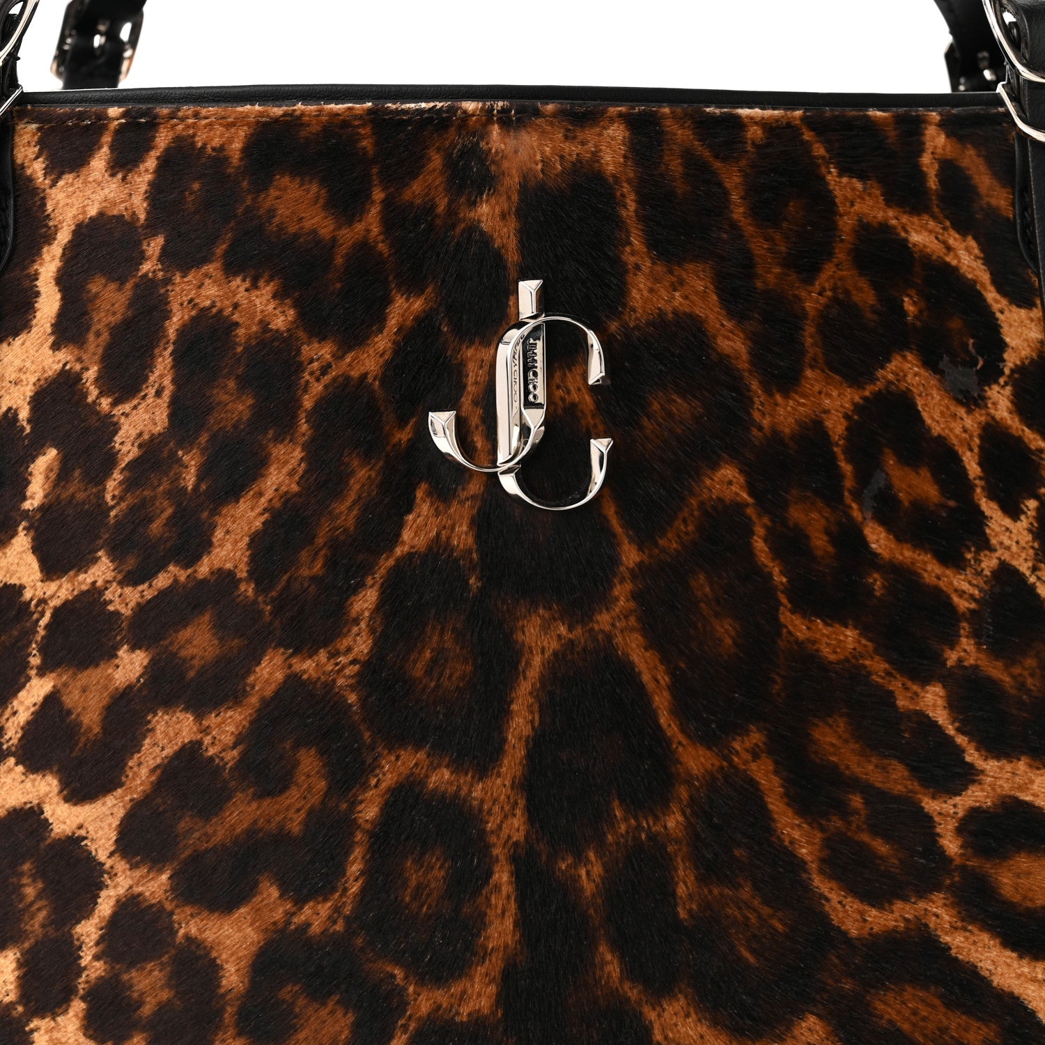 Jimmy Choo Pony Hair Leopard Print Large Varenne Tote Bag Natural 9 of 12