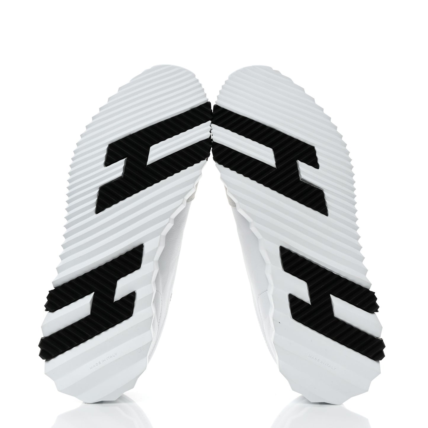 Calfskin Suede Goatskin Bouncing Sneakers 40 White Black
