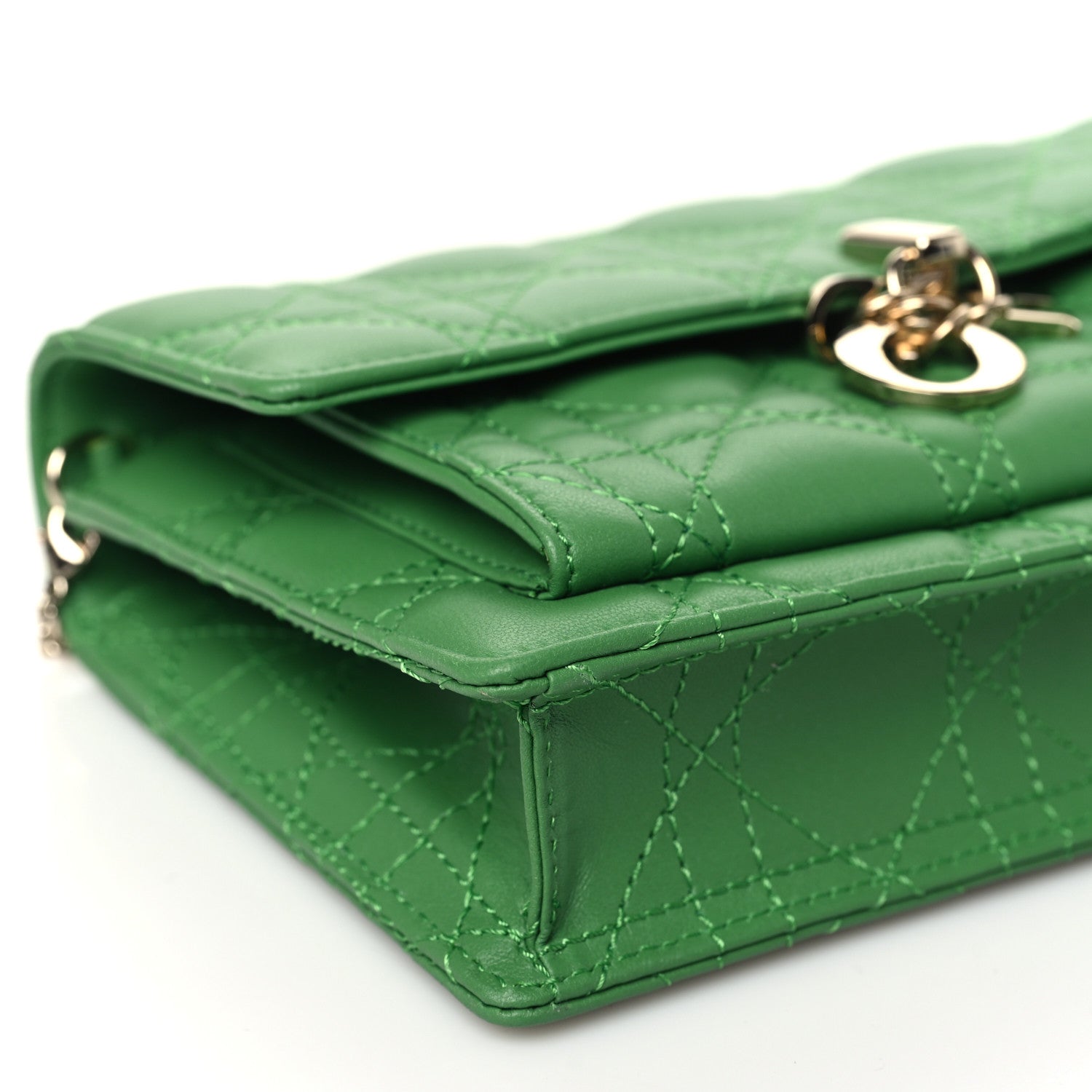 Christian Dior Lambskin Cannage My Dior Daily Chain Pouch Jade Green 8 of 10