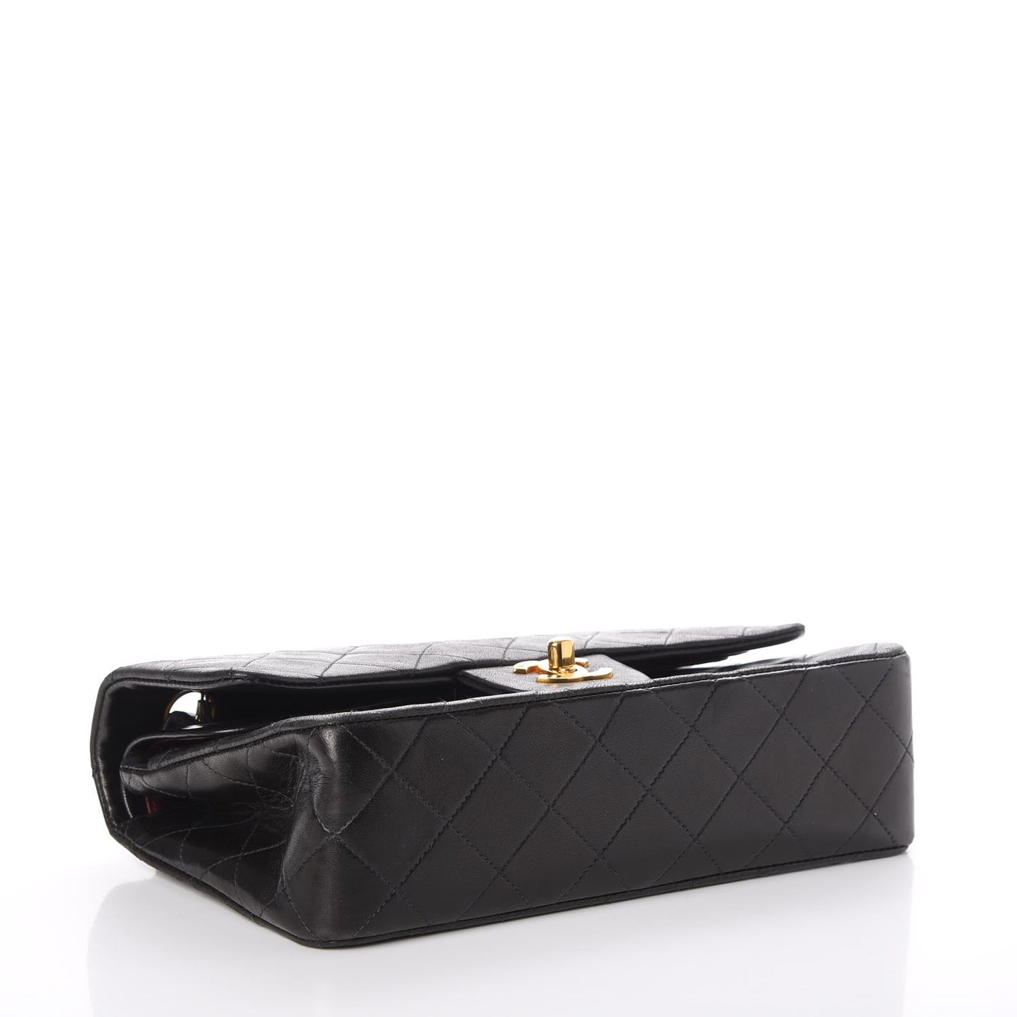 Lambskin Quilted Small Double Flap Black