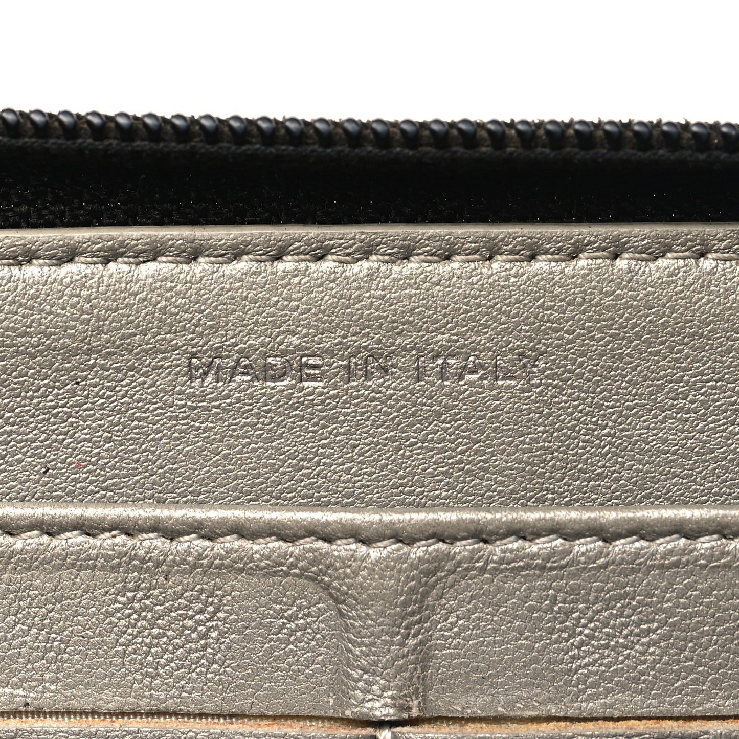 Lambskin Camellia Embossed Large Zip Around Gusset Wallet Black