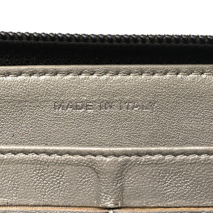 Chanel Lambskin Camellia Embossed Large Zip Around Gusset Wallet Black 7 of 10