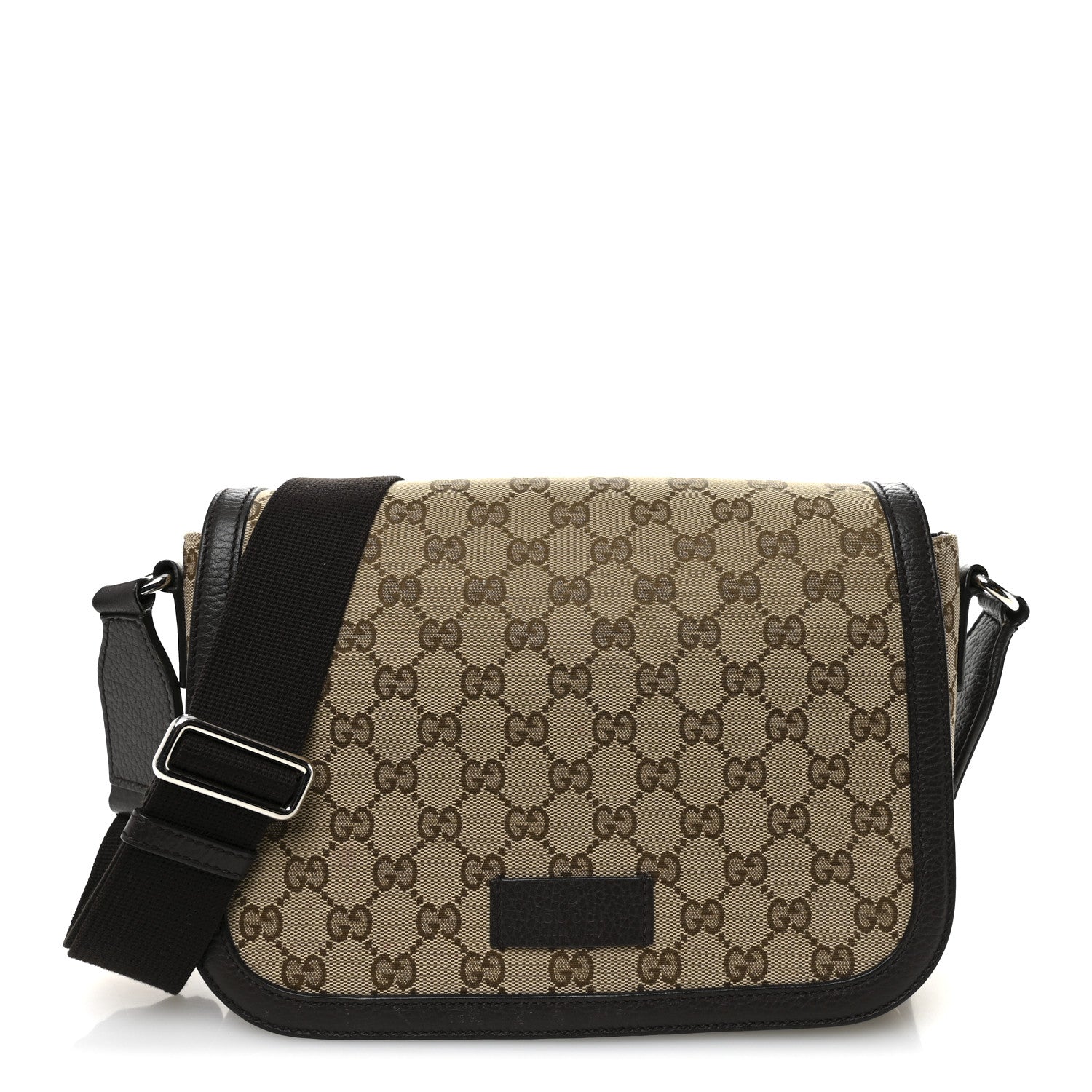 Gucci Monogram Flap Messenger Bag Beige Dark Brown 1 of 11