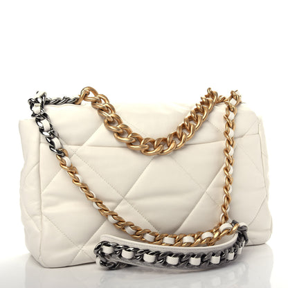 Chanel Lambskin Quilted Large Chanel 19 Flap White 3 of 11