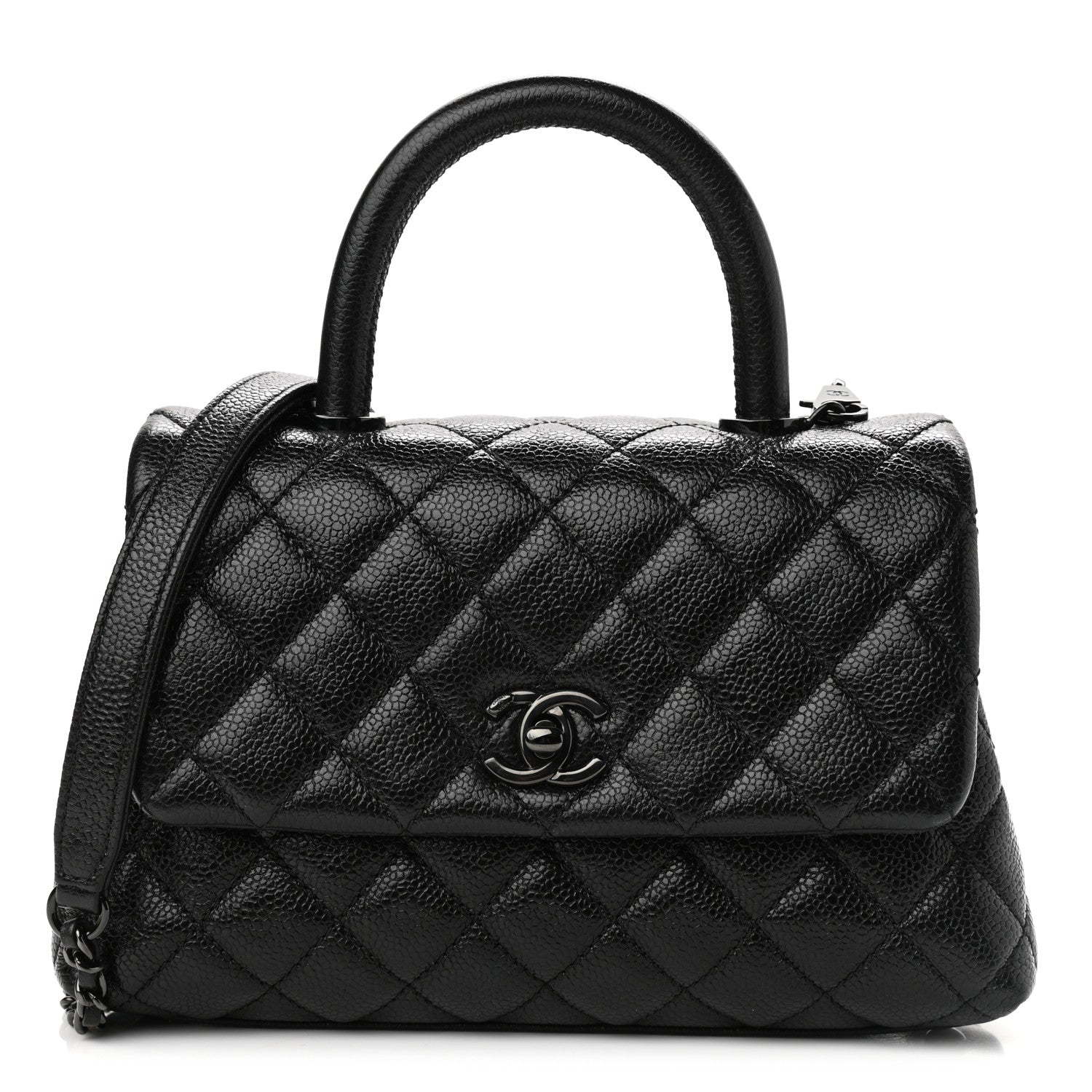 Chanel Caviar Quilted Mini Coco Handle Flap So Black 1 of 12