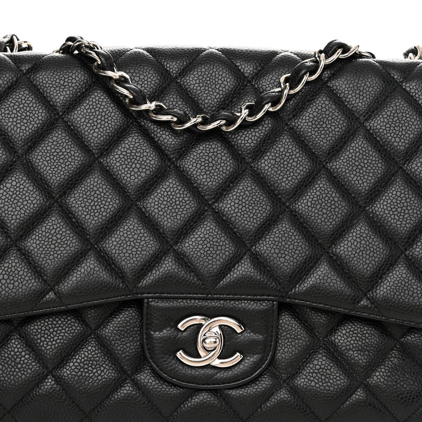 Caviar Quilted Jumbo Single Flap Black