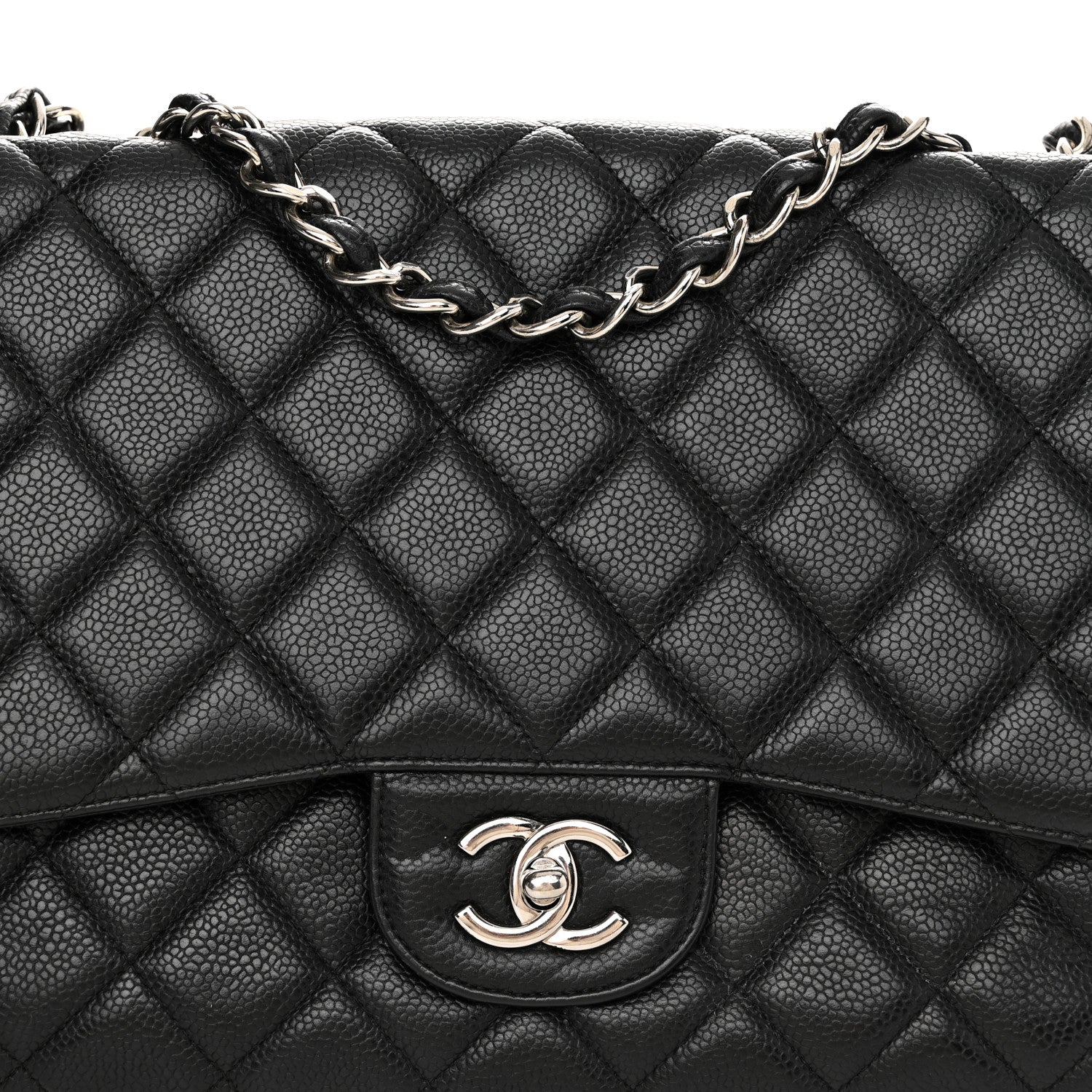 Chanel Caviar Quilted Jumbo Single Flap Black 8 of 10