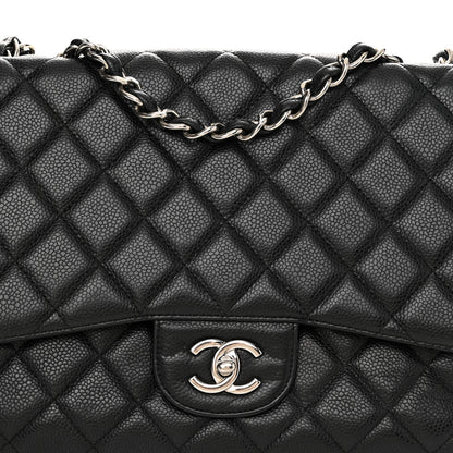 Chanel Caviar Quilted Jumbo Single Flap Black 8 of 10