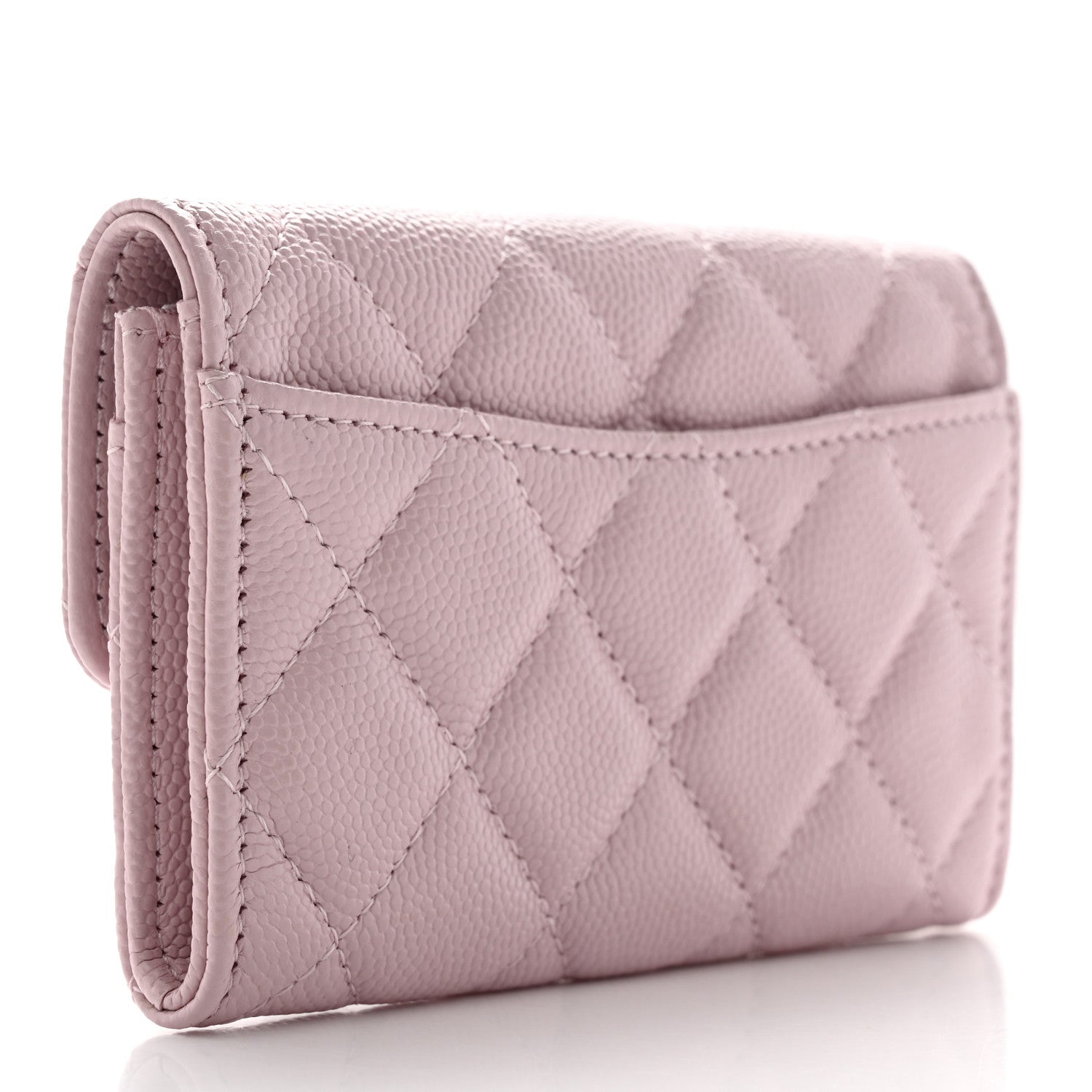 Chanel Caviar Quilted Flap Card Holder Wallet Light Pink 3 of 9