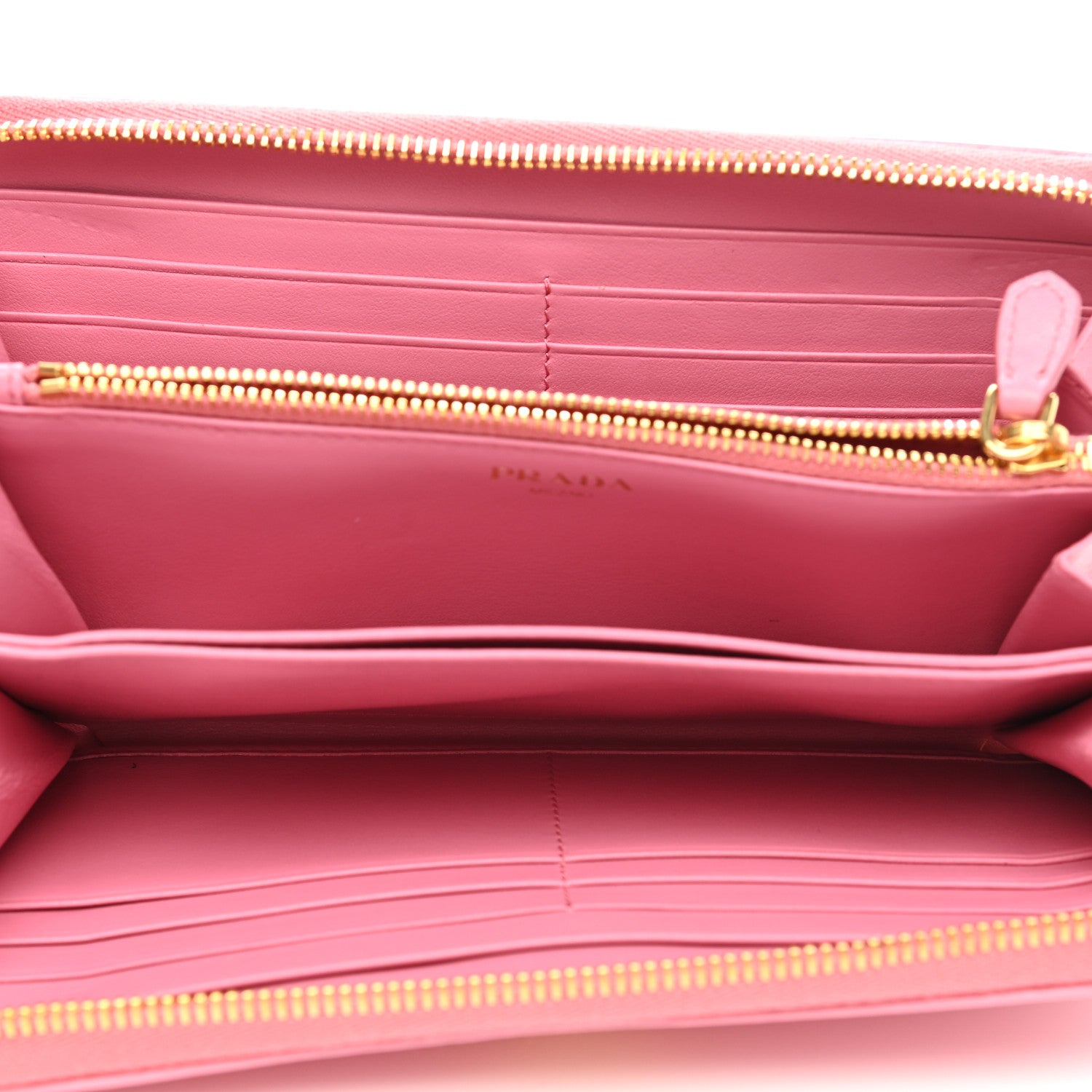 Prada Vitello Move Zip Around Wallet Geranio 5 of 7