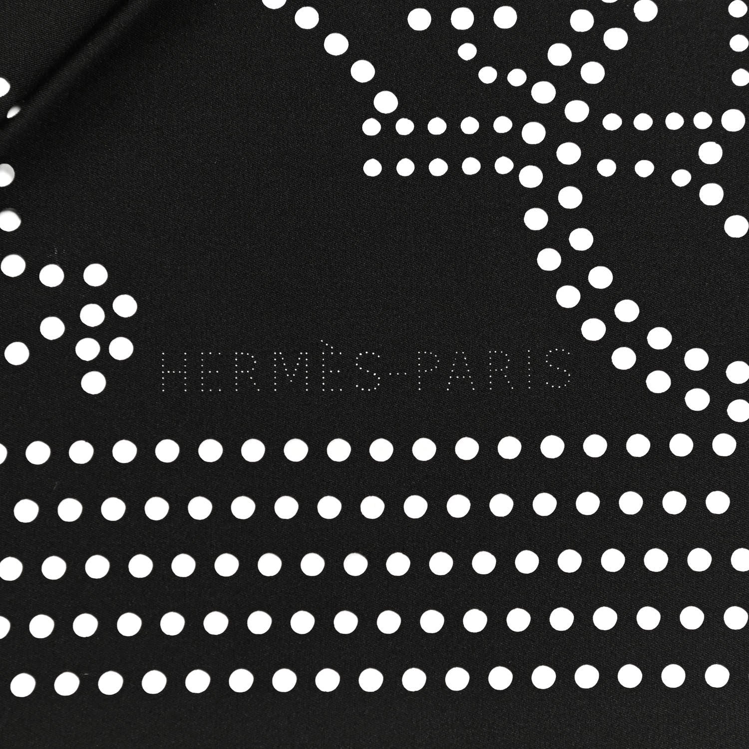 Hermes Silk Ex-Libris Perforated Triangle Scarf Black 2 of 4