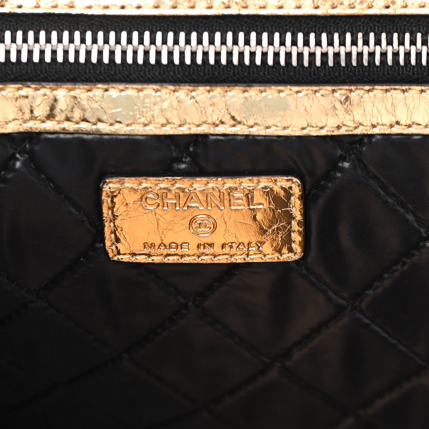 Chanel Metallic Lambskin Large Pouch Clutch Gold 6 of 11