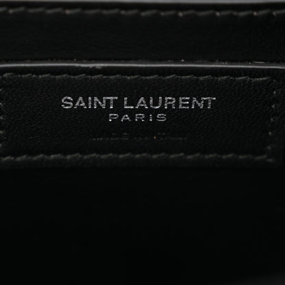 Saint Laurent Grain De Poudre Textured Mixed Matelasse Triquilt Medium Monogram Satchel Black 6 of 11