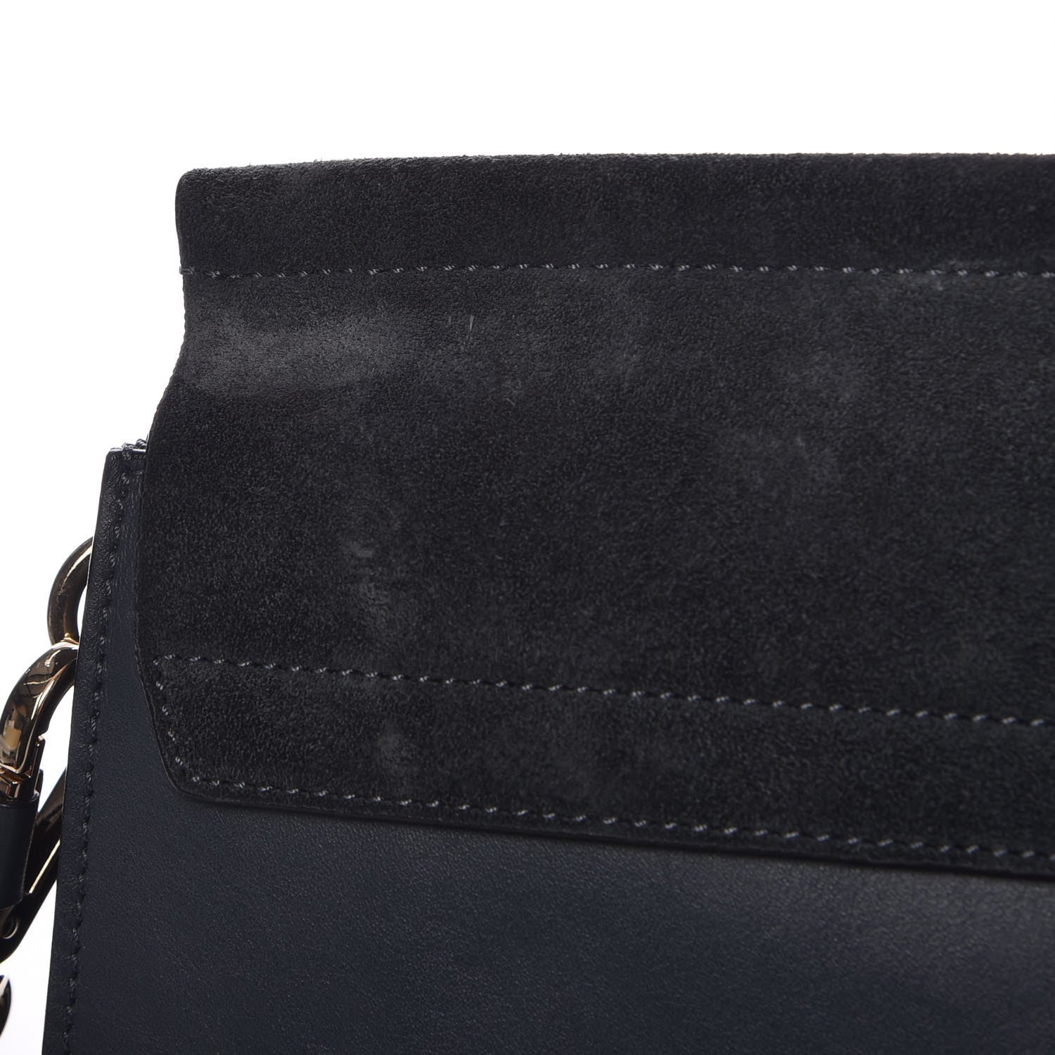 Chloe Suede Calfskin Medium Faye Shoulder Bag Silver Blue 15 of 19