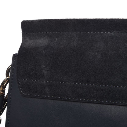 Chloe Suede Calfskin Medium Faye Shoulder Bag Silver Blue 15 of 19