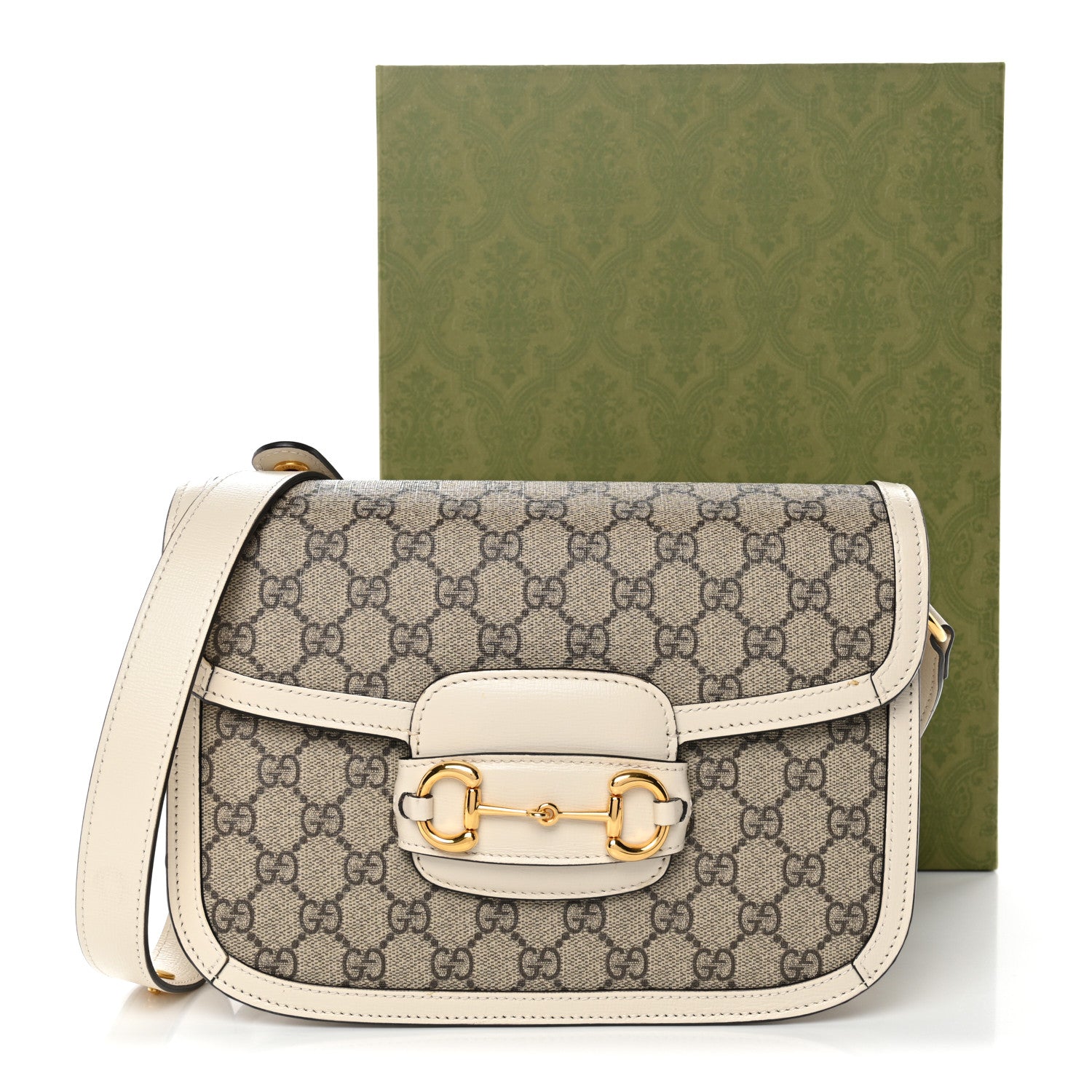 Gucci GG Supreme Monogram Horsebit 1955 Shoulder Bag Beige Mystic White 15 of 15