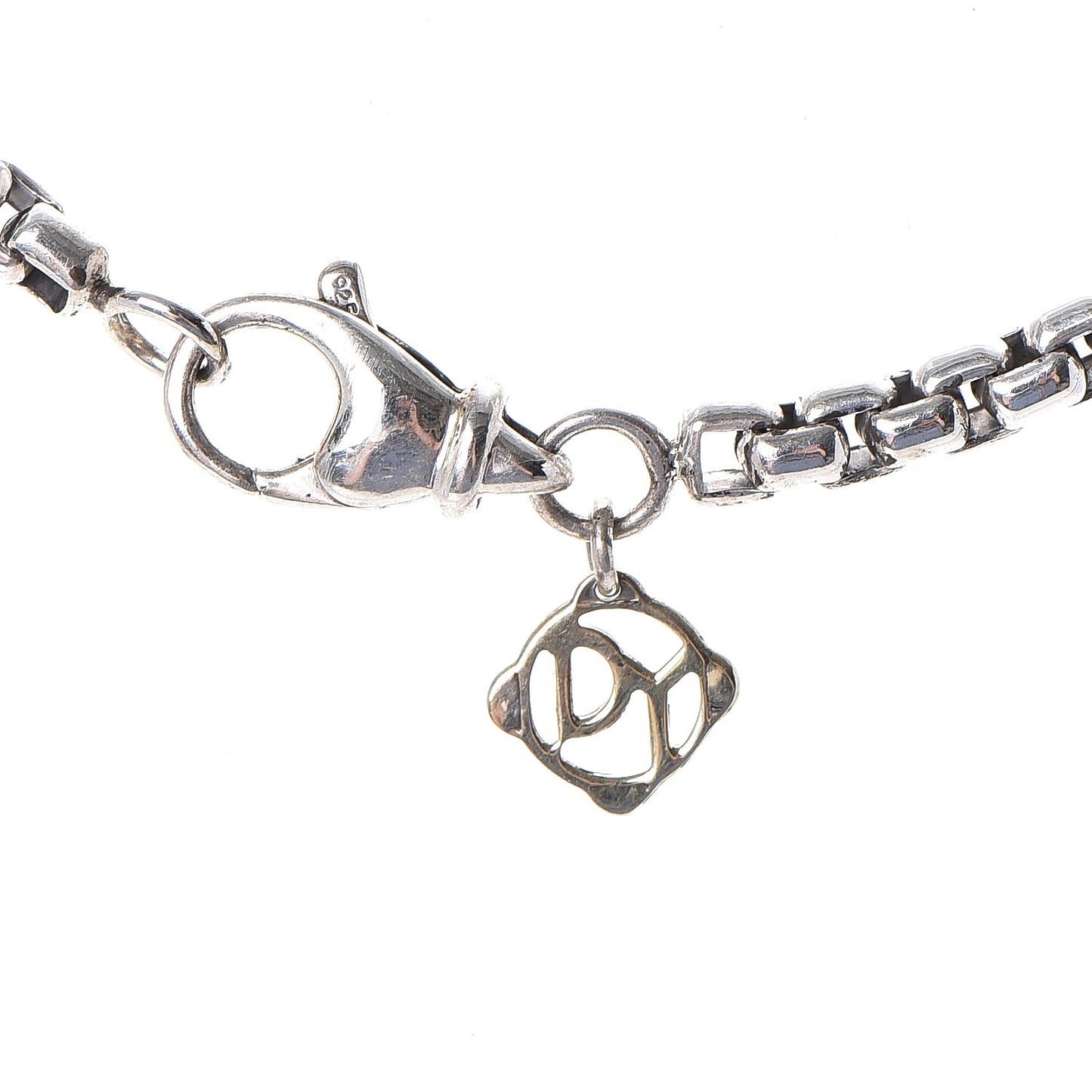 Sterling Silver 14K Yellow Gold Pave Diamond Prasiolite 11mm Cushion On Point Pendant Necklace