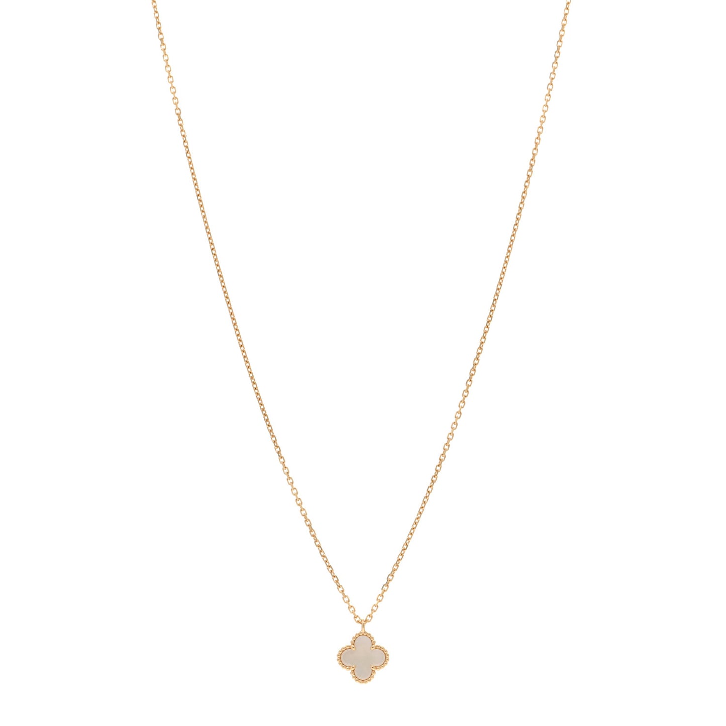18K Yellow Gold Mother of Pearl Sweet Alhambra Pendant Necklace