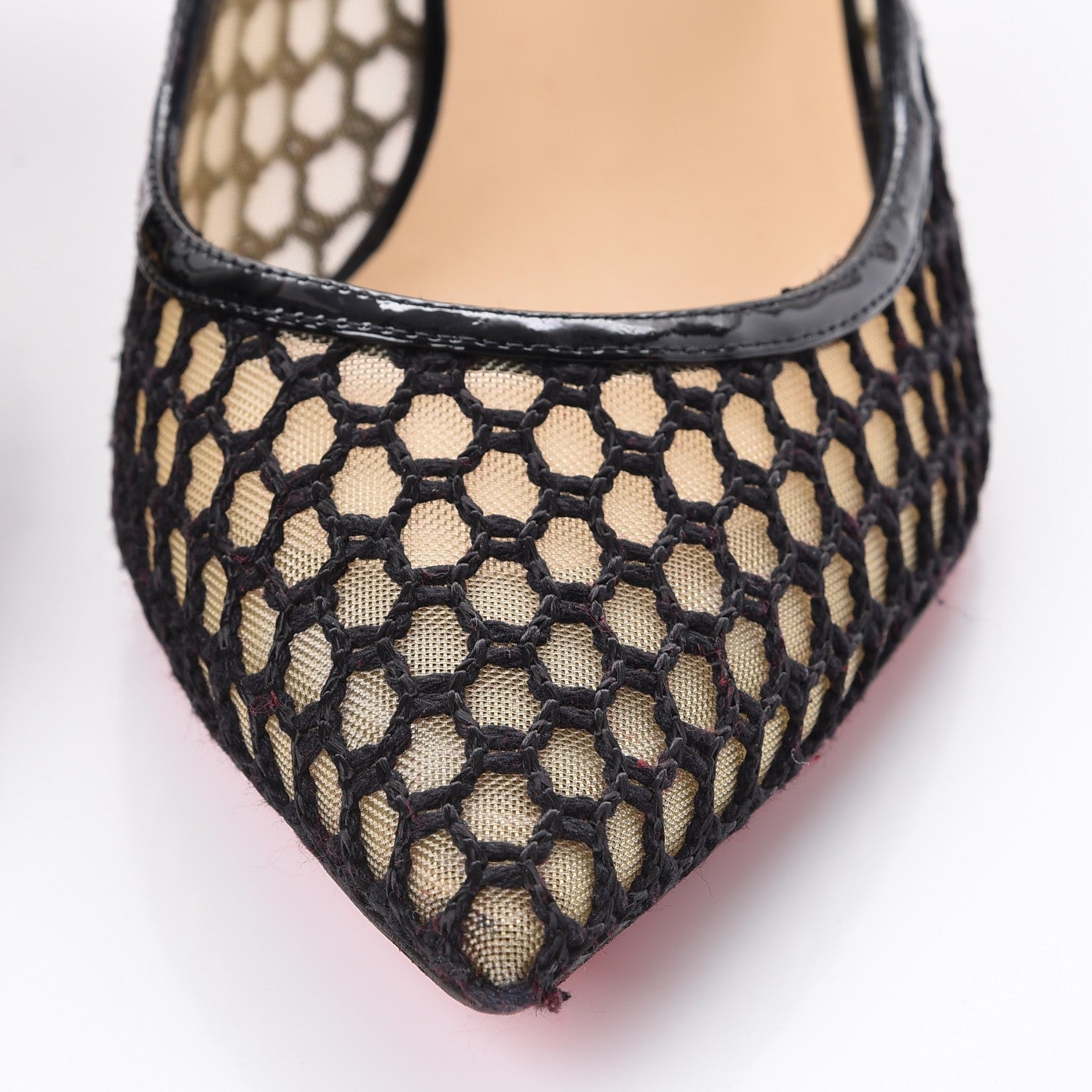 Christian Louboutin Fishnet Patent Guni 55 Spiked Pumps 41 Black 8 of 8
