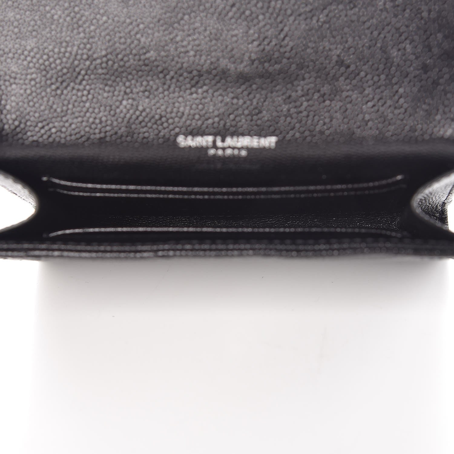 Saint Laurent Grain De Poudre Matelasse Chevron Small Monogram Envelope Wallet Black 5 of 7