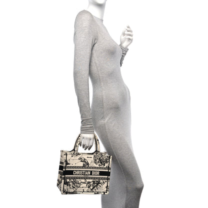 Christian Dior Canvas Embroidered Small Zodiac Toile De Jouy Book Tote Latte 2 of 11
