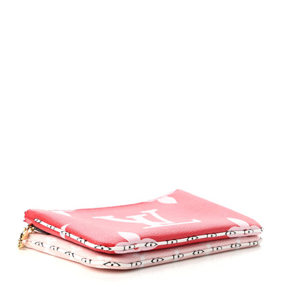 Louis Vuitton Monogram Giant Double Zip Pochette Rouge 4 of 11