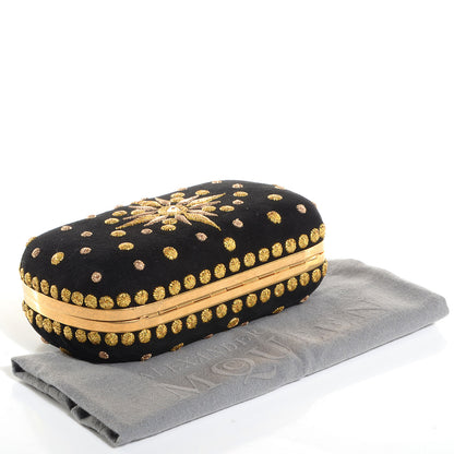 Alexander McQueen Glory Embroidery Skull Box Clutch Black 4 of 8